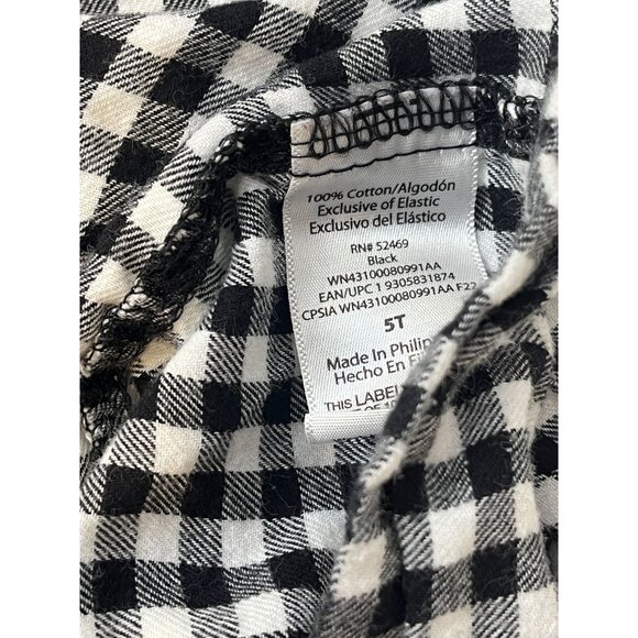 Wonder Nation Girls Black Gingham Plaid Long Sleeve Dress Size 5T - Picture 4 of 10